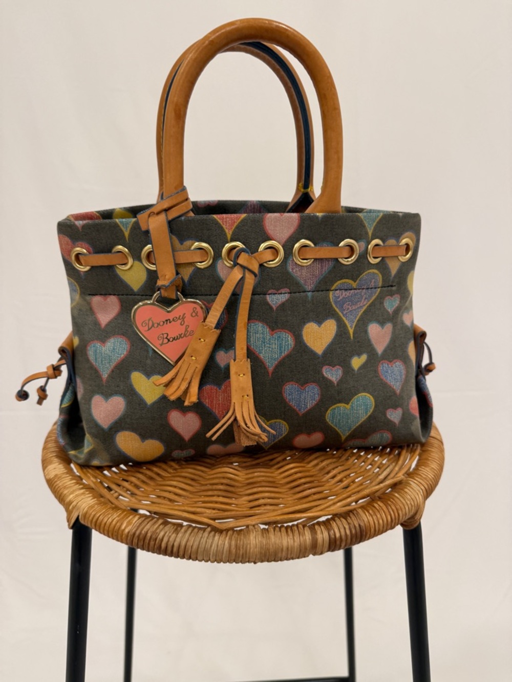 Vintage Dooney & Bourke Y2K “Crayon Hearts” Collection with matching wallet